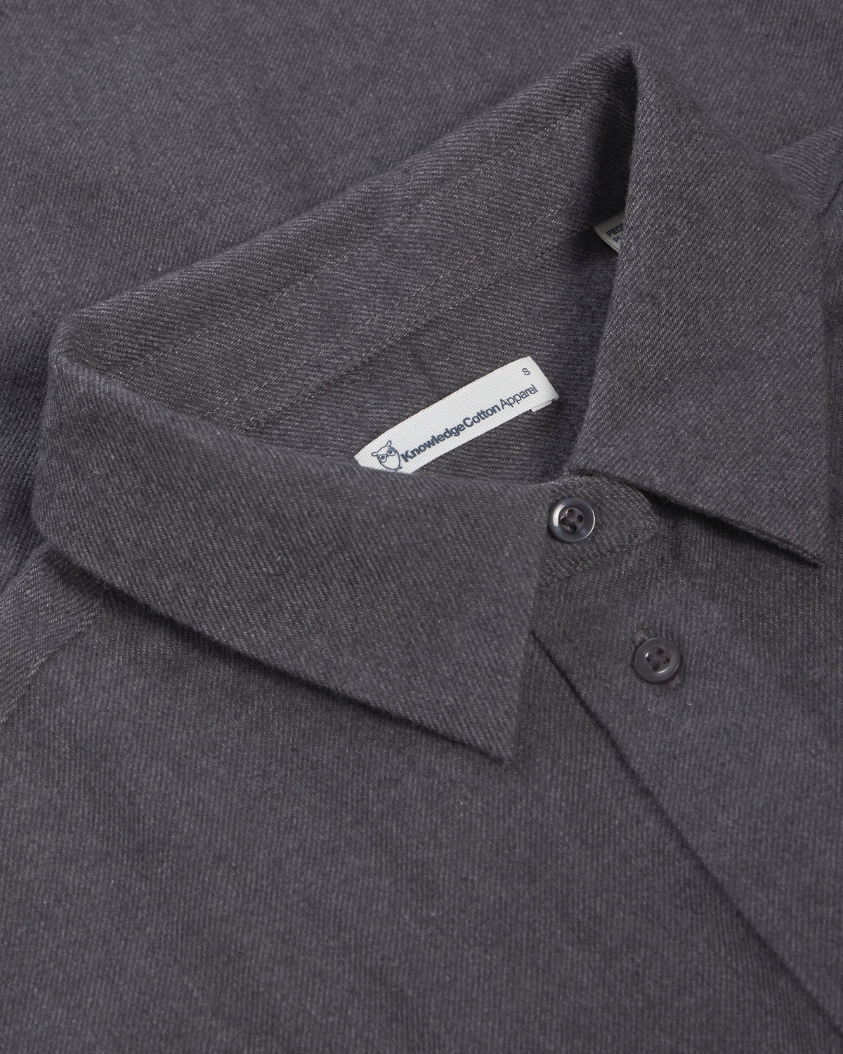 KnowledgeCotton Apparel - WMN Vega relaxed flannel shirt Shirts 1073 Dark Grey Melange