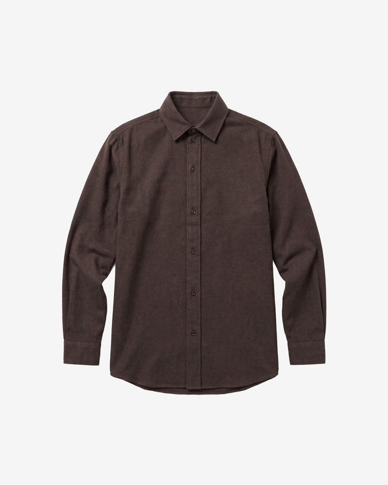 KnowledgeCotton Apparel - WMN Vega relaxed flannel shirt Shirts 1487 Chocolate Torte