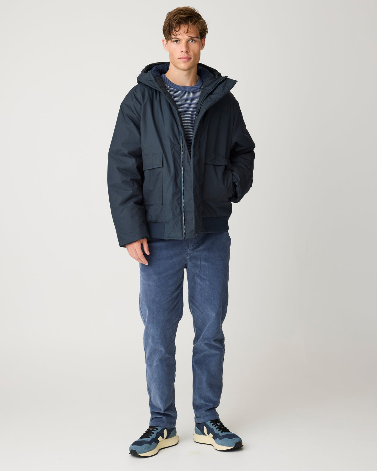 KnowledgeCotton Apparel - MEN Vent 200 insulated bomber jacket Jackets 1001 Total Eclipse