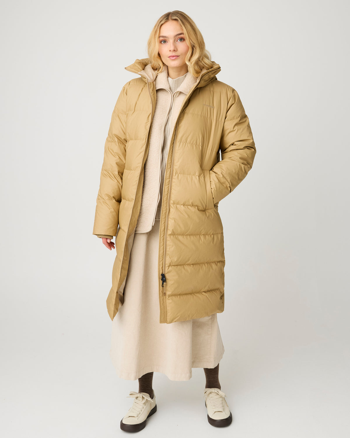 KnowledgeCotton Apparel - WMN Vent 90 puffer coat Jackets 1336 Kelp melange