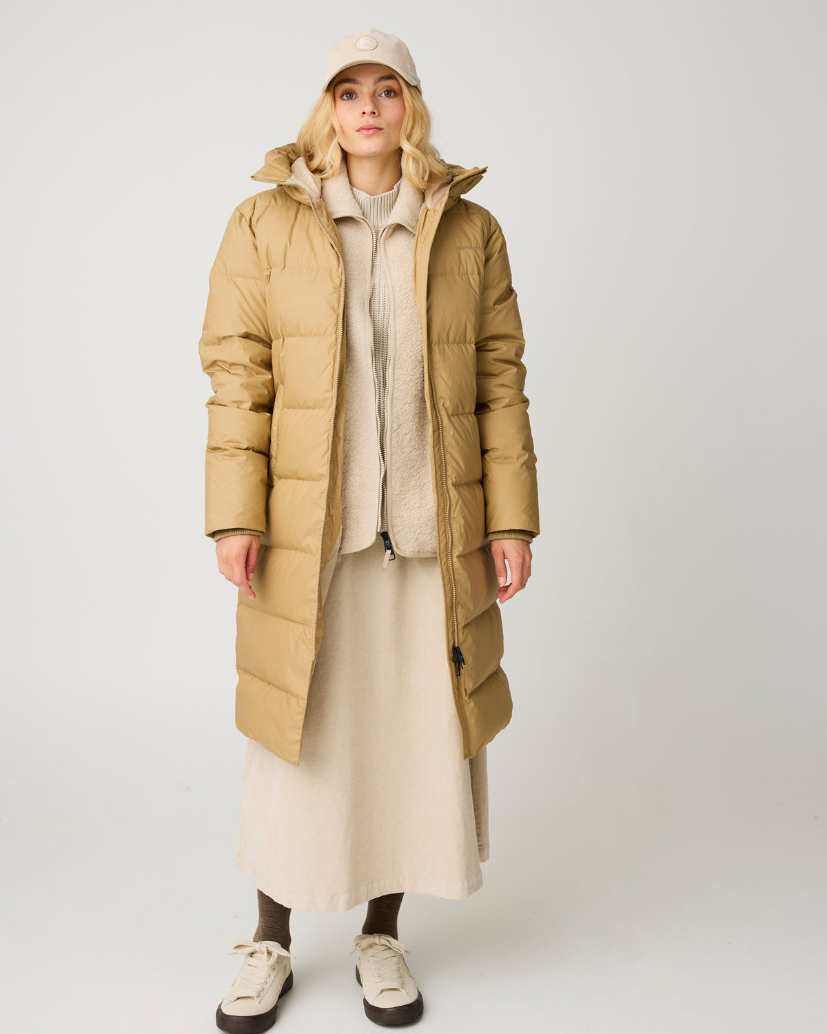KnowledgeCotton Apparel - WMN Vent 90 puffer coat Jackets 1336 Kelp melange