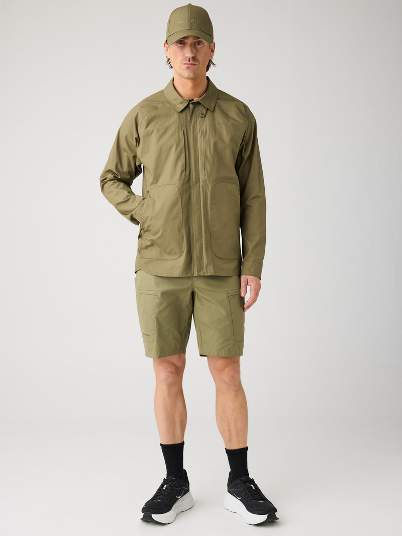 KnowledgeCotton Apparel - MEN Vent Canvas 200 classic shorts - GOTS/vegan Shorts 1068 Burned Olive