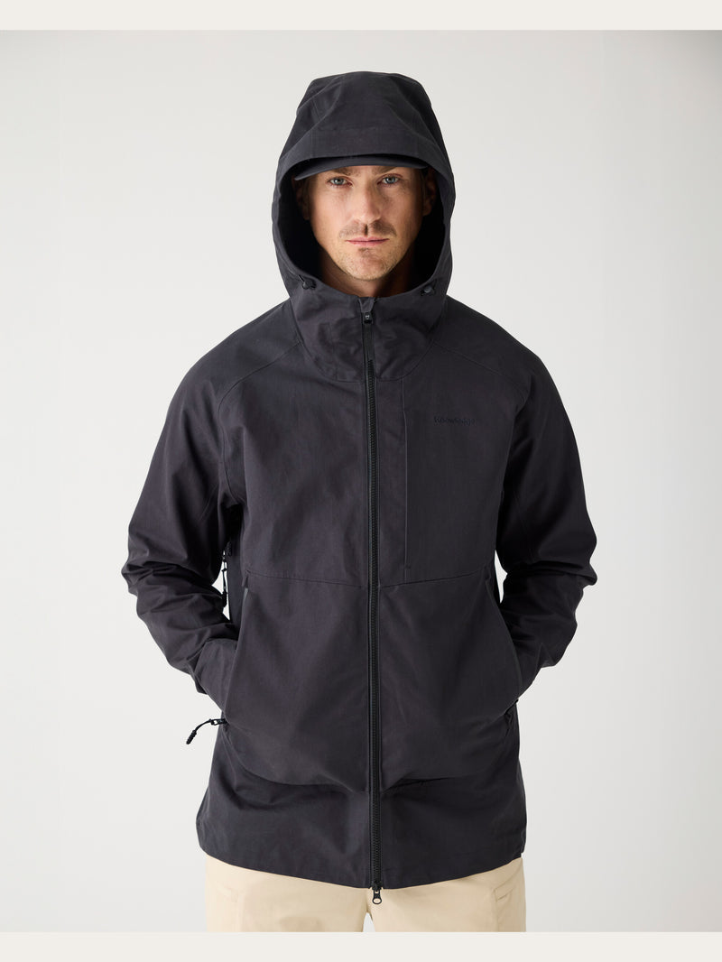 KnowledgeCotton Apparel - MEN Vent Canvas 270 shell jacket - GOTS/Vegan Jackets 1300 Black Jet