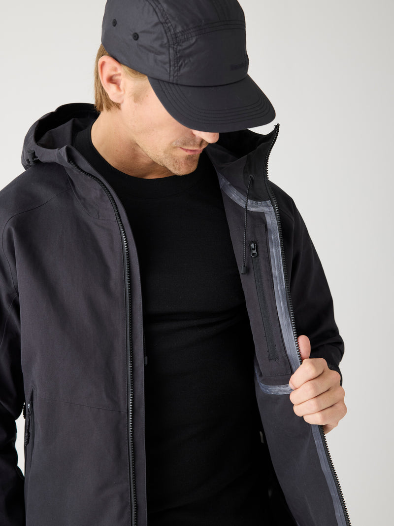 KnowledgeCotton Apparel - MEN Vent Canvas 270 shell jacket - GOTS/Vegan Jackets 1300 Black Jet