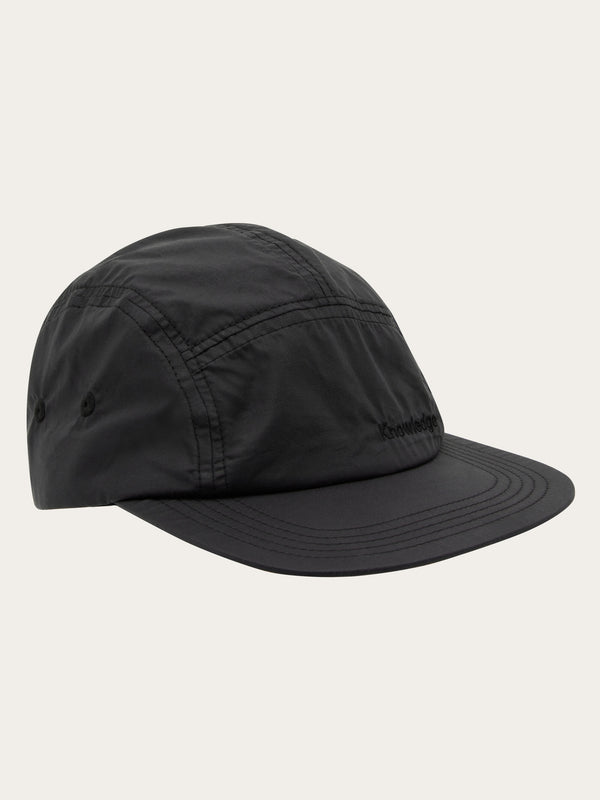 KnowledgeCotton Apparel - UNI Vent Ripstop 90 panel 5 cap - GOTS/Vegan Caps 1300 Black Jet