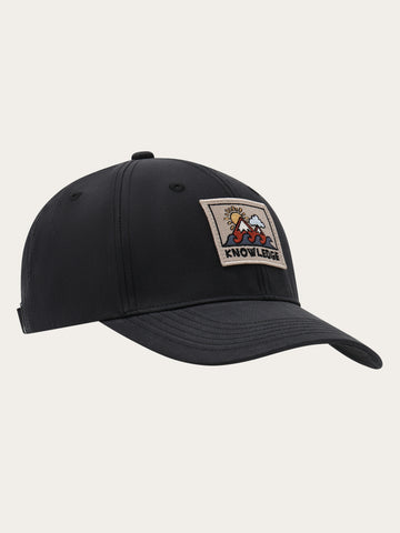 KnowledgeCotton Apparel - MEN Vent canvas 200 badge cap Caps 1300 Black Jet