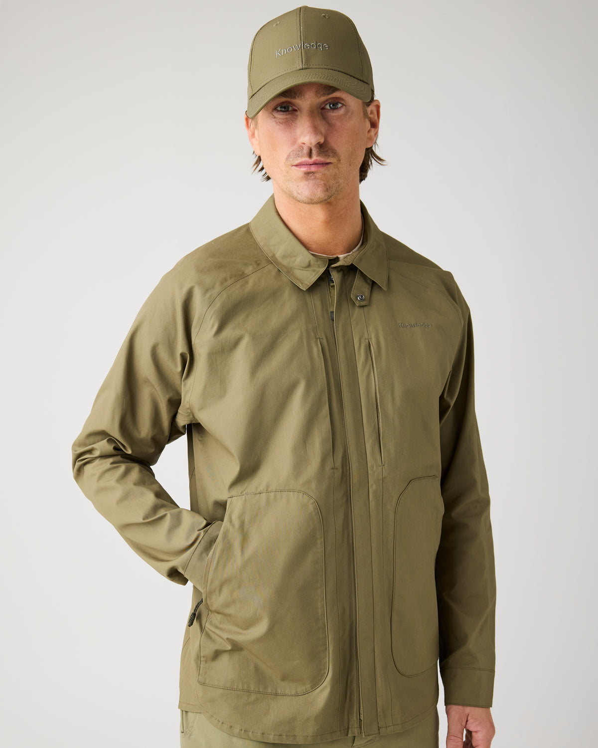 KnowledgeCotton Apparel - MEN Vent canvas 200 jacket Jackets 1068 Burned Olive