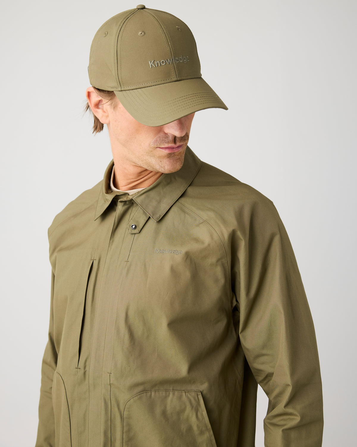 KnowledgeCotton Apparel - MEN Vent canvas 200 jacket Jackets 1068 Burned Olive