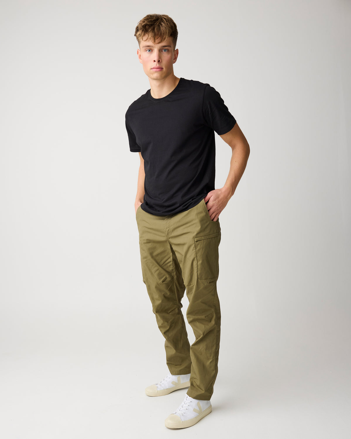 KnowledgeCotton Apparel - MEN Vent canvas 200 pants Pants 1068 Burned Olive