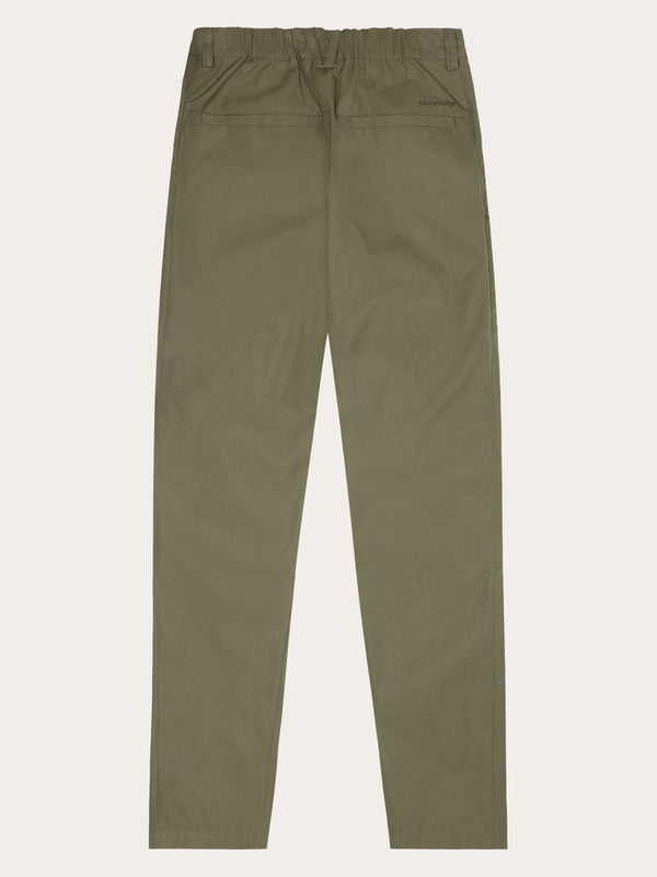 KnowledgeCotton Apparel - WMN Vent canvas 200 pants Pants 1068 Burned Olive