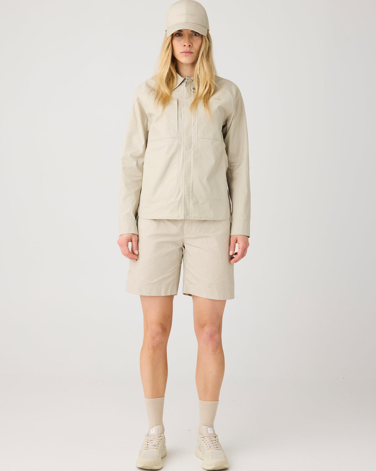 KnowledgeCotton Apparel - WMN Vent canvas 200 shorts Shorts 1228 Light feather gray