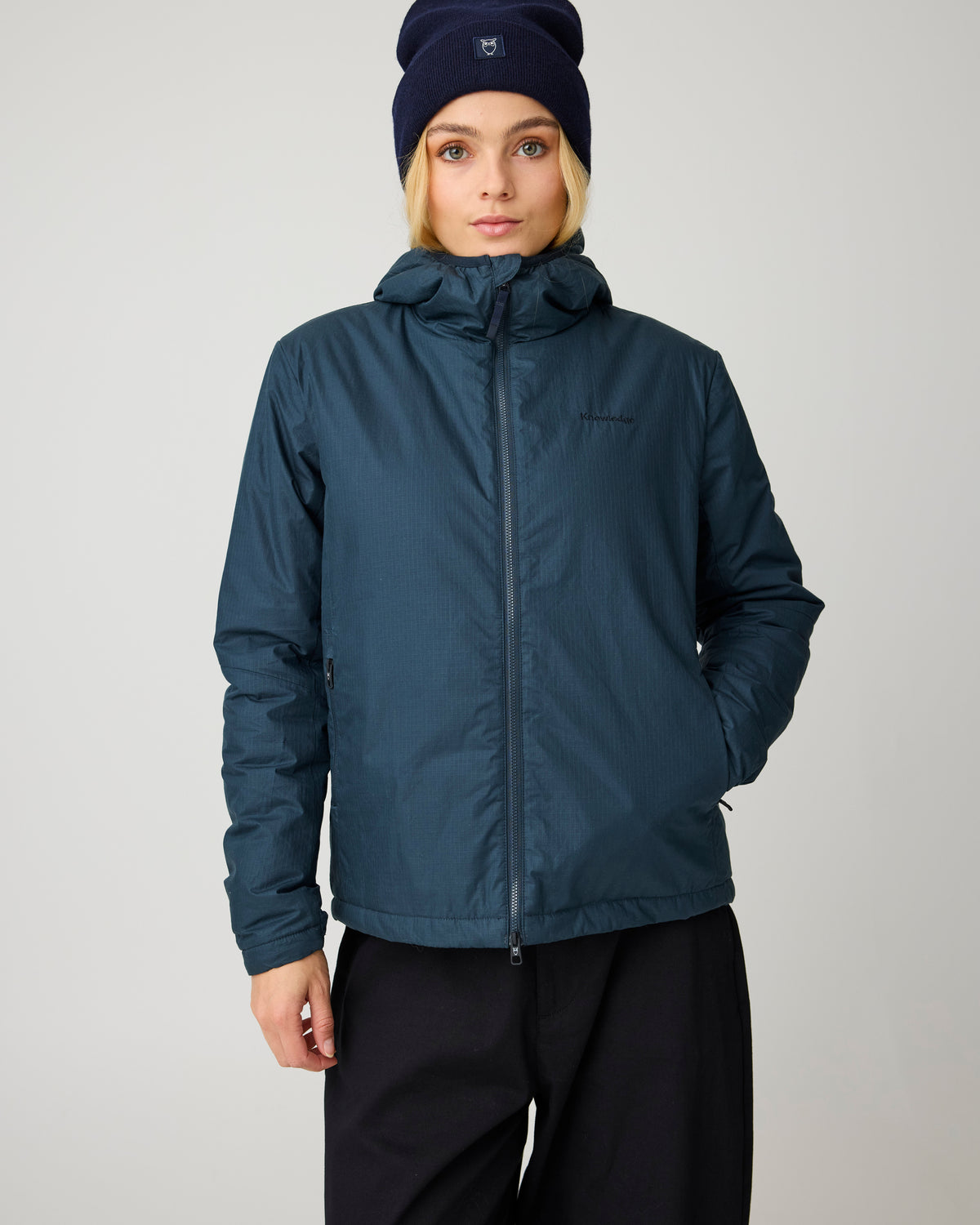 KnowledgeCotton Apparel - WMN Vent ripstop 140 insulated jacket Jackets 1001 Total Eclipse