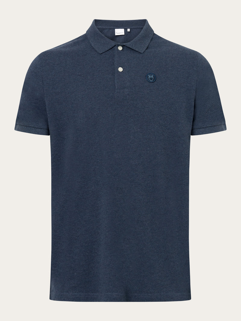 KnowledgeCotton Apparel - MEN Basic badge polo Polos 1257 Insigna Blue melange