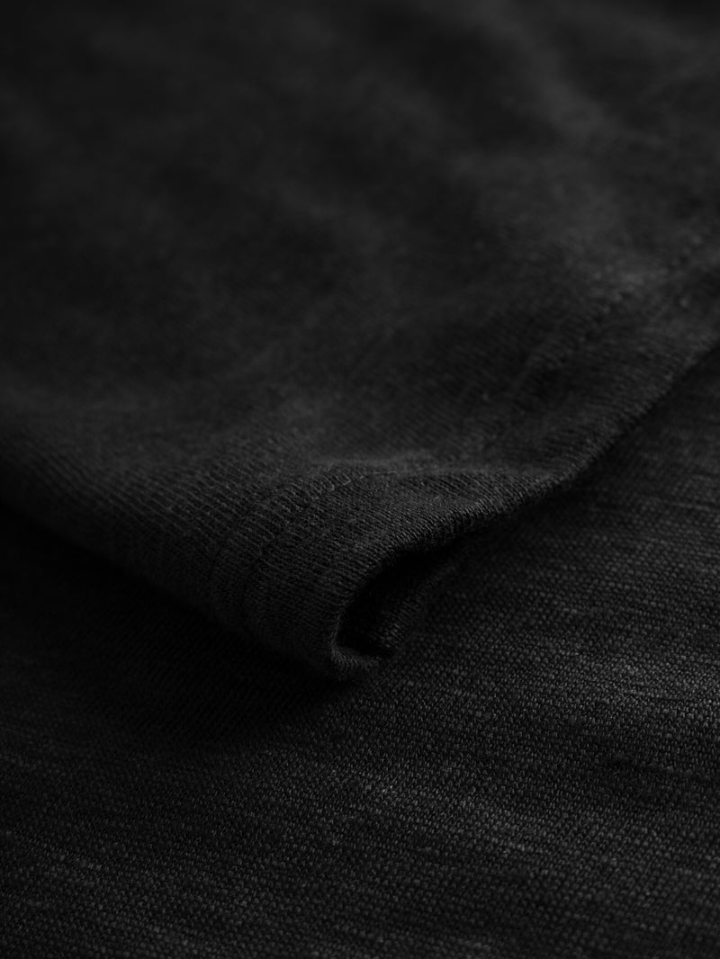 KnowledgeCotton Apparel - WMN Reg linen t-shirt T-shirts 1300 Black Jet